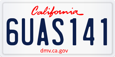 CA license plate 6UAS141