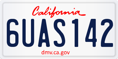 CA license plate 6UAS142