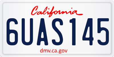 CA license plate 6UAS145