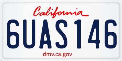 CA license plate 6UAS146