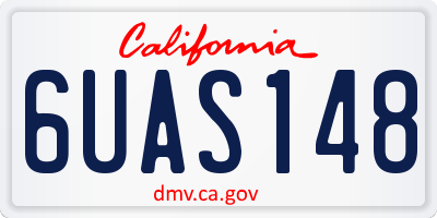 CA license plate 6UAS148