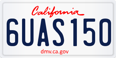 CA license plate 6UAS150