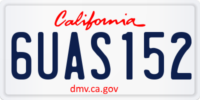 CA license plate 6UAS152