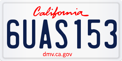 CA license plate 6UAS153