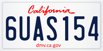 CA license plate 6UAS154