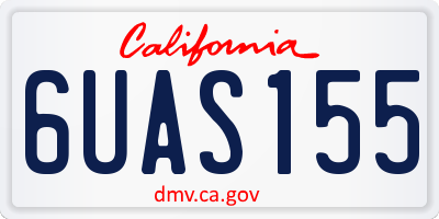 CA license plate 6UAS155