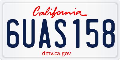 CA license plate 6UAS158