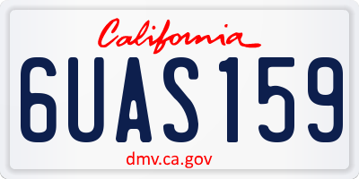 CA license plate 6UAS159