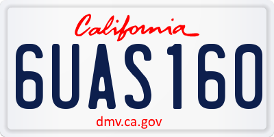 CA license plate 6UAS160