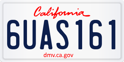 CA license plate 6UAS161