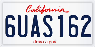 CA license plate 6UAS162