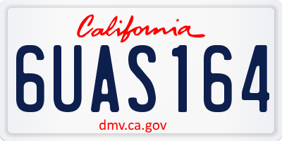 CA license plate 6UAS164