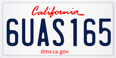 CA license plate 6UAS165