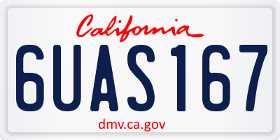CA license plate 6UAS167