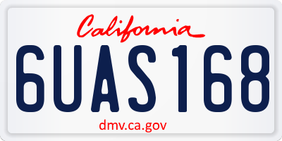 CA license plate 6UAS168