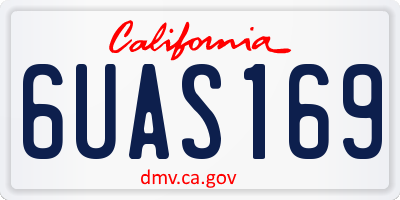 CA license plate 6UAS169