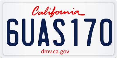 CA license plate 6UAS170