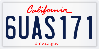 CA license plate 6UAS171