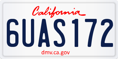 CA license plate 6UAS172