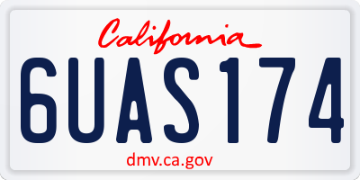 CA license plate 6UAS174