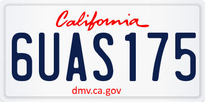 CA license plate 6UAS175
