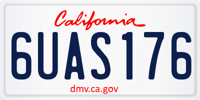 CA license plate 6UAS176