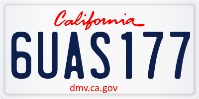 CA license plate 6UAS177