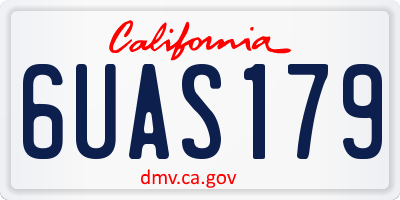 CA license plate 6UAS179