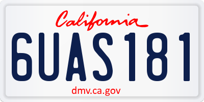 CA license plate 6UAS181