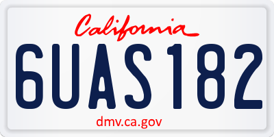 CA license plate 6UAS182