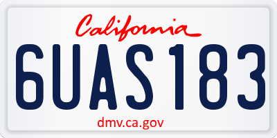CA license plate 6UAS183