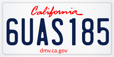CA license plate 6UAS185