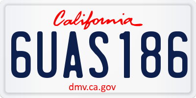 CA license plate 6UAS186