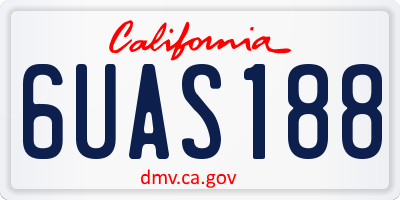 CA license plate 6UAS188