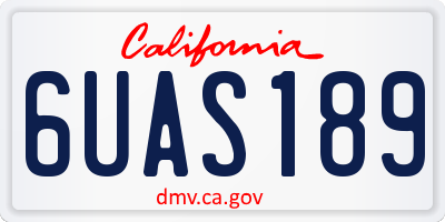 CA license plate 6UAS189