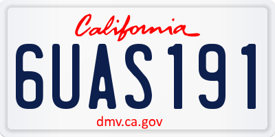 CA license plate 6UAS191