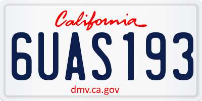 CA license plate 6UAS193