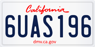 CA license plate 6UAS196