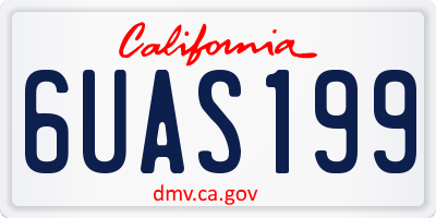 CA license plate 6UAS199