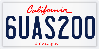 CA license plate 6UAS200