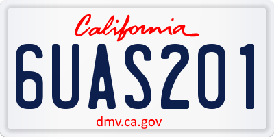 CA license plate 6UAS201