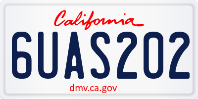 CA license plate 6UAS202