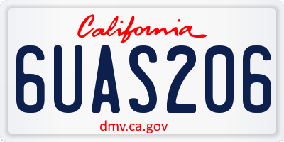 CA license plate 6UAS206