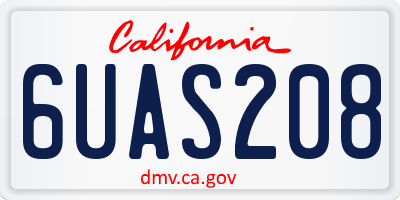 CA license plate 6UAS208