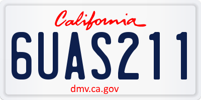 CA license plate 6UAS211