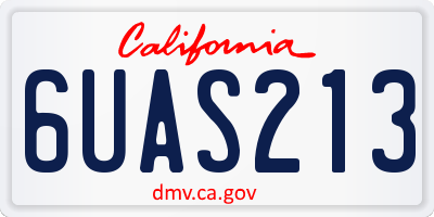 CA license plate 6UAS213