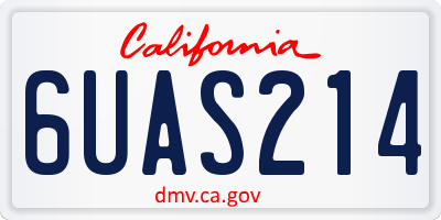 CA license plate 6UAS214
