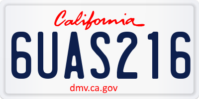 CA license plate 6UAS216