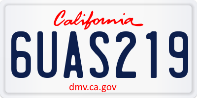 CA license plate 6UAS219