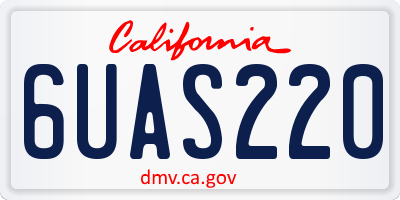 CA license plate 6UAS220
